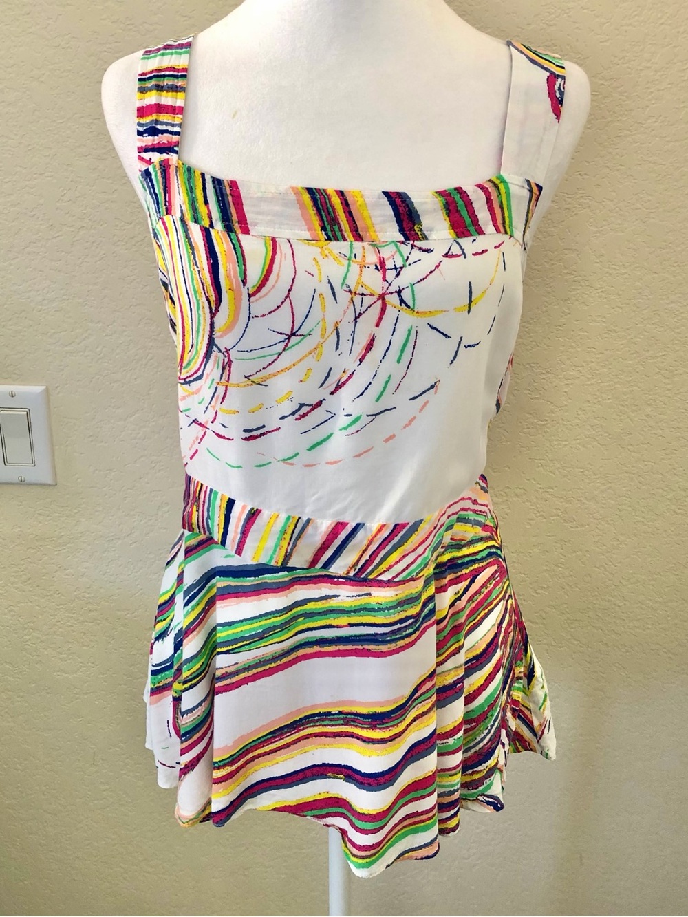 Tracy Reese Tie Back Colorful Top